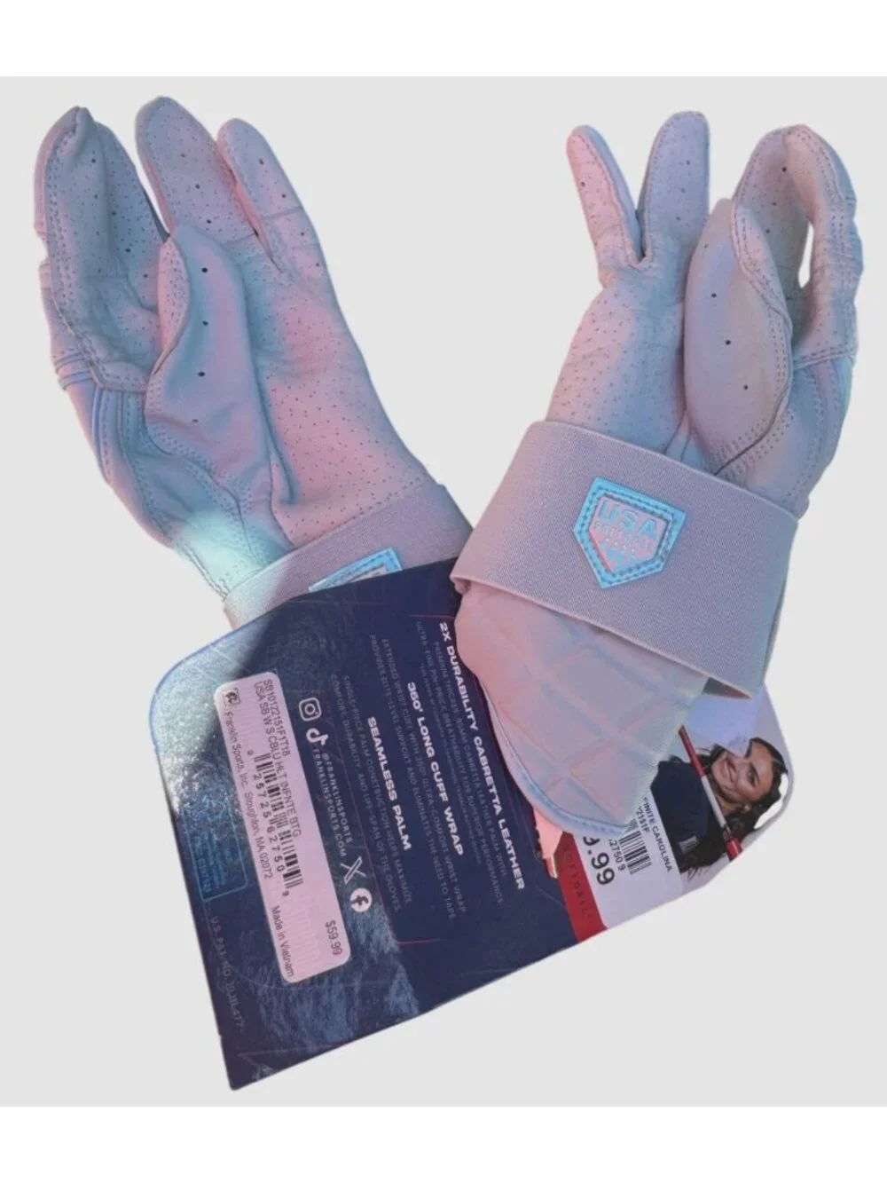 Franklin Powerstrap Size Small Infinite Carolina Softball Women's Batting Gloves